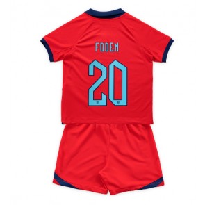 England Phil Foden #20 kläder Barn VM 2022 Bortatröja Kortärmad (+ korta byxor)